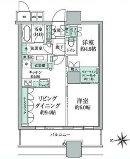 パークシティ大崎 ザ タワー【22階】の間取り
