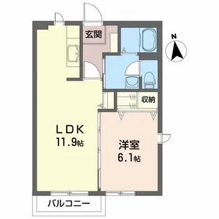 EKハイツB【2階】の間取り