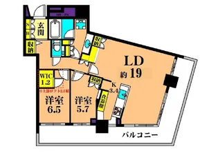 パークタワー東雲【43階】の間取り