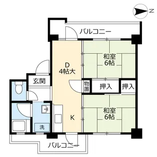 UR下大利【2階】の間取り