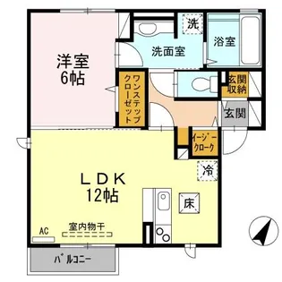 グリッター ヴィヴィ B【1階】の間取り