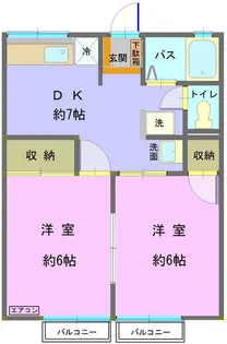 シティハイム プラム【2階】の間取り