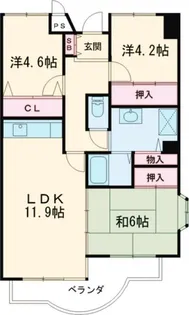 サニーヒル会瀬 1号館【2階】の間取り