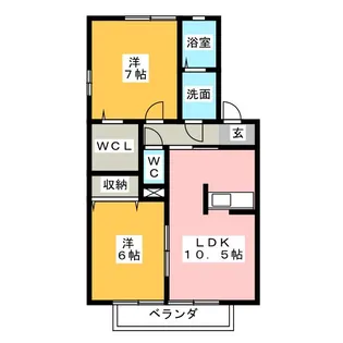 ノールジャルダンA【2階】の間取り