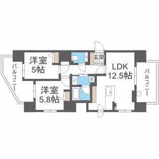 グランファーレ円山北レジェンドスクエア【6階】の間取り
