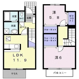 マニフィークKII A【1階】の間取り