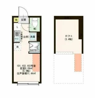 ハーモニーテラス・シュプリーメゾン練馬春日【1階】の間取り