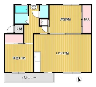 左近山団地5街区6号棟【5階】の間取り