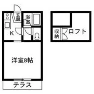 レインボーハイツ【1階】の間取り