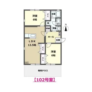 トゥインクル宮田A【1階】の間取り