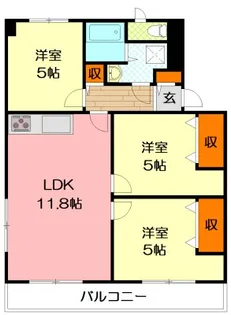 ハイラーク戸塚【4階】の間取り