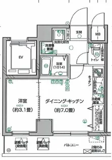 ディアレイシャス押上タワービュー通り【7階】の間取り