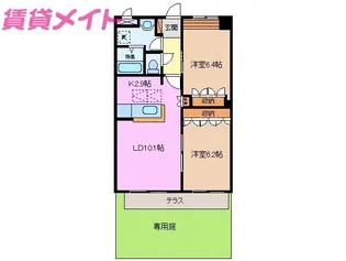 ヴァン パイン コートB棟【1階】の間取り