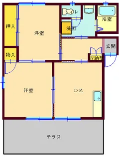 グランディスMIYAZAKI B棟【1階】の間取り