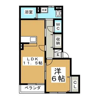 第8メゾンアカマB【1階】の間取り