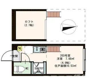 ハーモニーテラス下高井戸【2階】の間取り