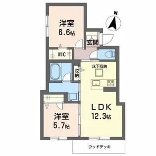 シャーメゾン如月【1階】の間取り