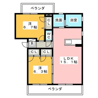 プルナス上高畑【3階】の間取り