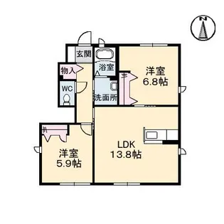 クレセール B棟【1階】の間取り