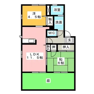 パピヨン寺本A棟【1階】の間取り