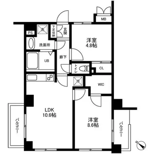 マイキャッスル中目黒II【2階】の間取り