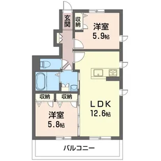 ブルーコーラルC【1階】の間取り