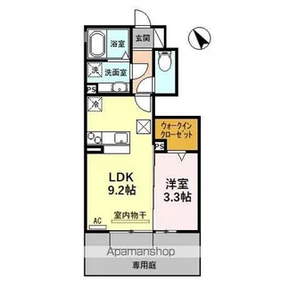プレミール丸野【1階】の間取り