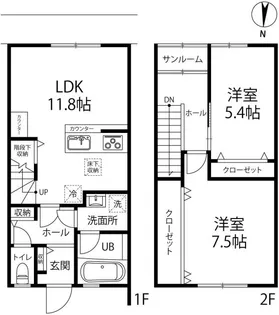 パークハイツA棟の間取り