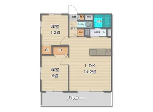グリーンバレー五番館【1階】の間取り