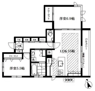 リヴェルテ南馬込【2階】の間取り