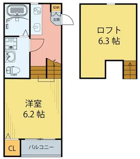 CASA宮町【2階】の間取り