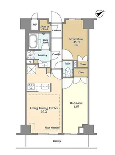 市谷台町坂フロント【2階】の間取り