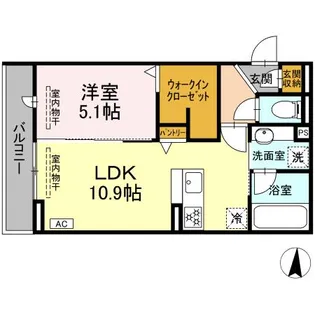 Dcrest若松町【3階】の間取り