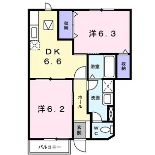 メゾン・グラシュー【1階】の間取り
