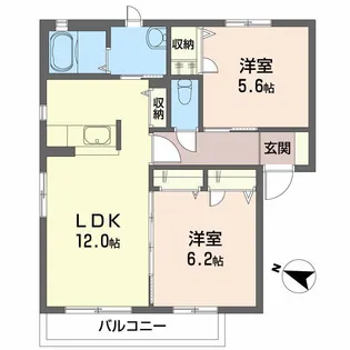 コンフォート A棟【2階】の間取り