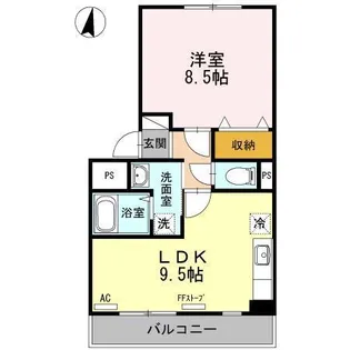 パシフィックレインボー【2階】の間取り