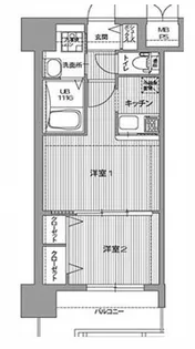 エンクレスト大橋【7階】の間取り