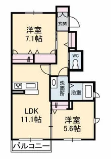 シャーメゾン伊倉本町【1階】の間取り