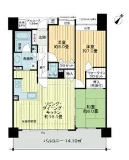 ライオンズステーションスクエア南柏【7階】の間取り