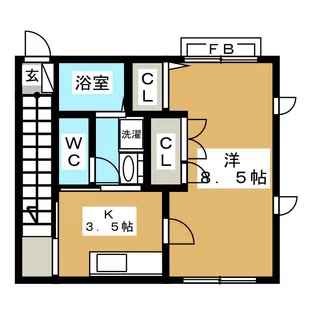 PARQUE HIMONYA【2階】の間取り
