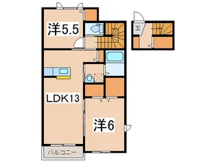 シャーメゾンUK【2階】の間取り