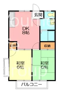 兎河原ハイツ【2階】の間取り