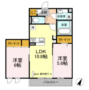 クローバー相生 B【3階】の間取り