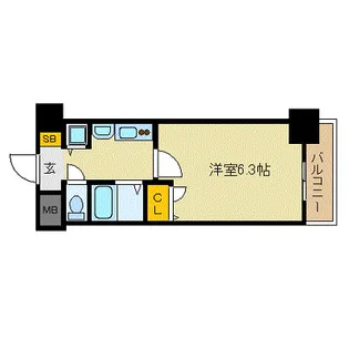 プレサンス泉セントマーク【6階】の間取り