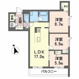 カーサ・レジデンス【4階】の間取り