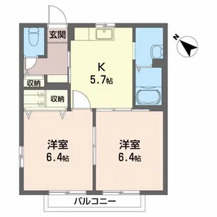 フローラハイツ【2階】の間取り