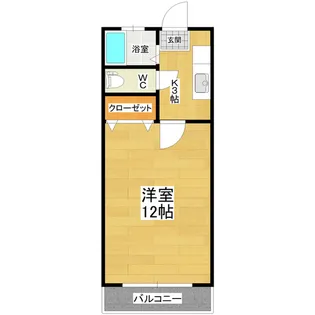 蓮河原コーポ【1階】の間取り