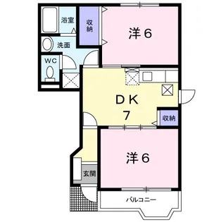 東三島575ハイツD【1階】の間取り