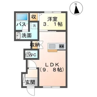 ディベロップ富田【1階】の間取り