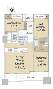 パークスクエア横浜【6階】の間取り